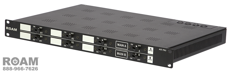 MTC 2946 6-Channel A/B Main Power PDU - Rack Mount DC Breaker Panel - Front View - MTC2946